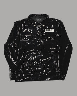 Black Vinyl Leather Jacket